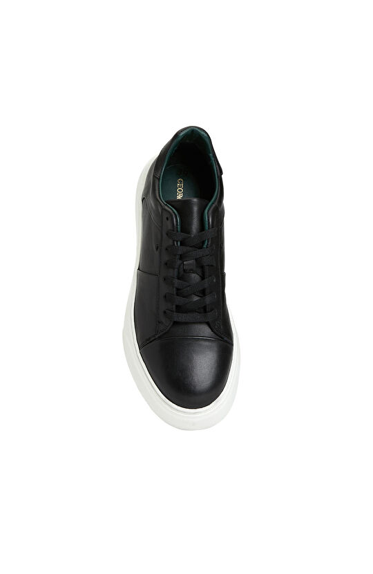 Siyah Kadın Deri Sneaker
