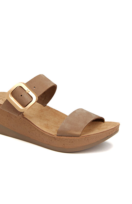 Vizon Kadın Deri Terlik