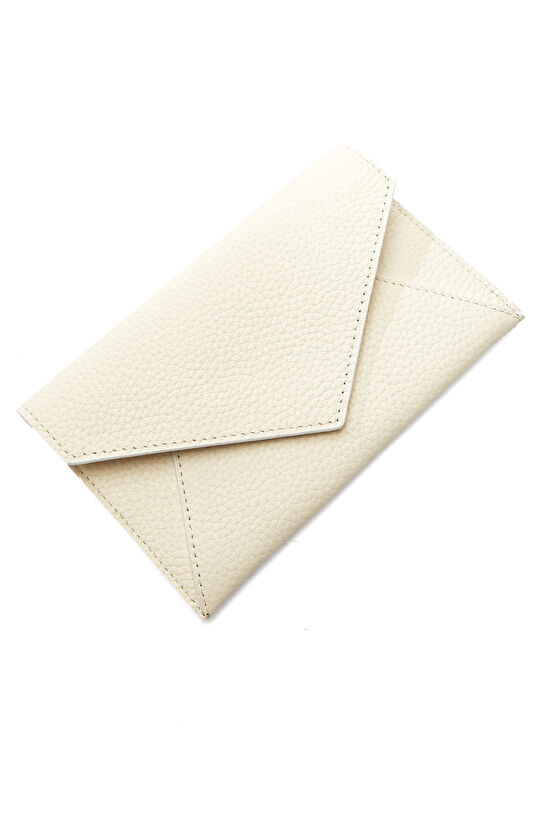 Bej Kapaklı Kadın Deri Cüzdan