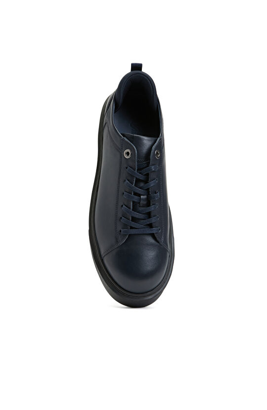 Lacivert Erkek Deri Sneaker