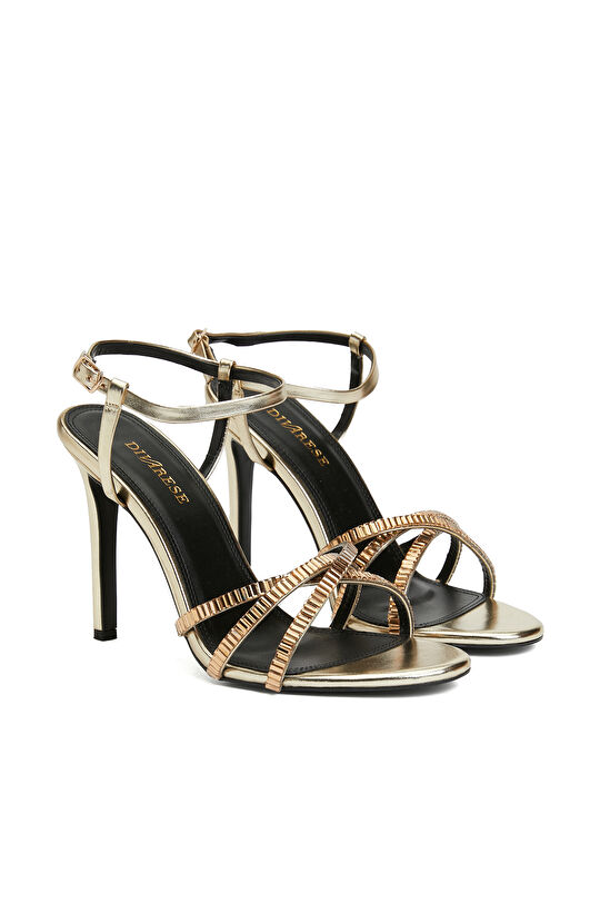 Gold Kadın Deri Sandalet