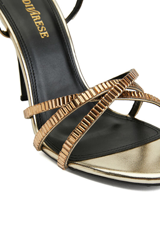 Gold Kadın Deri Sandalet