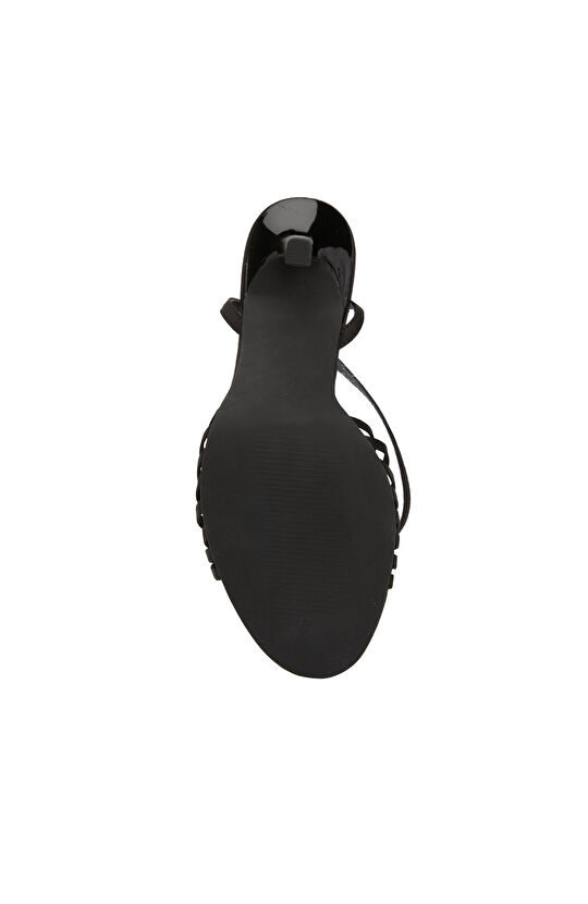 Siyah Kadın Saten Sandalet