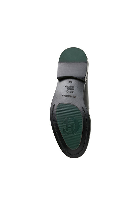 Siyah Erkek Bağcıklı Kösele Deri Ayakkabı