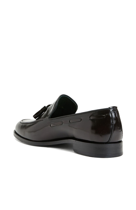 Bordo Rugan Püsküllü Erkek Deri Loafer