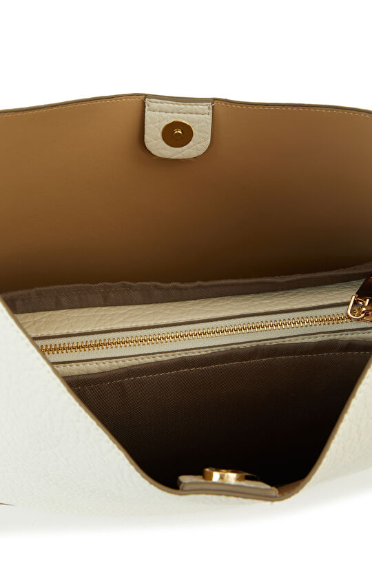 Bej Çıkarılabilir İç Çantalı Kadın Omuz Çantası