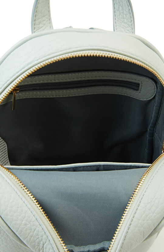 Buz Mavisi Kadın Deri Mini Sırt Çantası