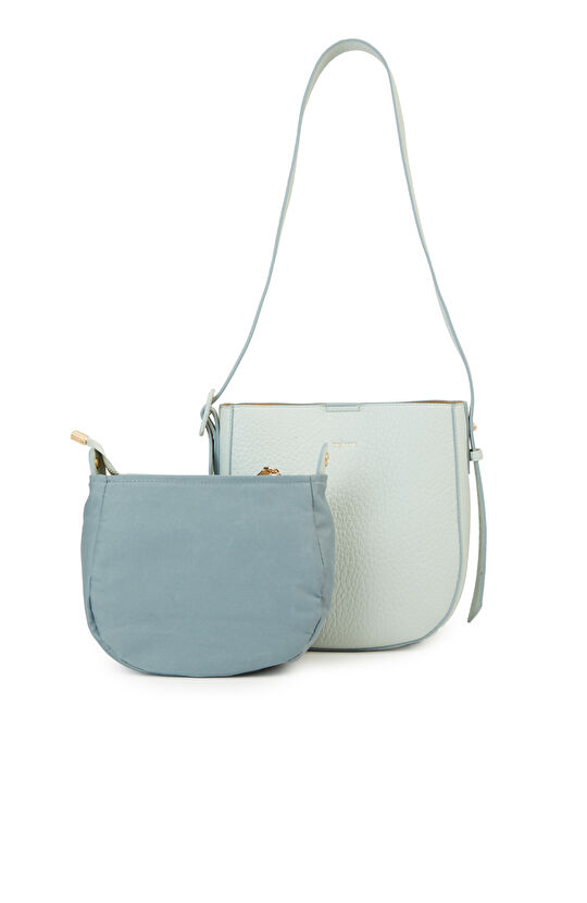 Buz Mavisi Çıtçıt Kapama Kadın Omuz Çantası