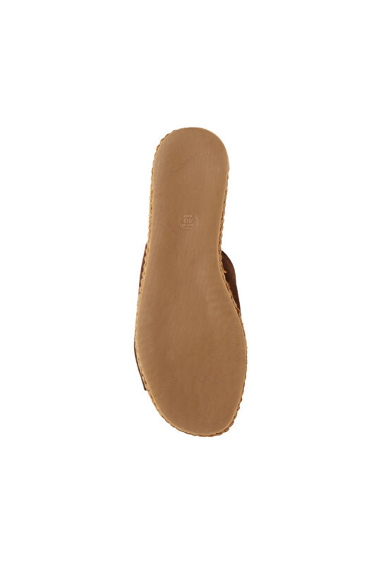 Acı Kahve Süet Dolgu Topuk Kadın Terlik