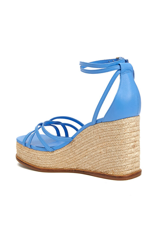 Mavi Kadın Deri Sandalet