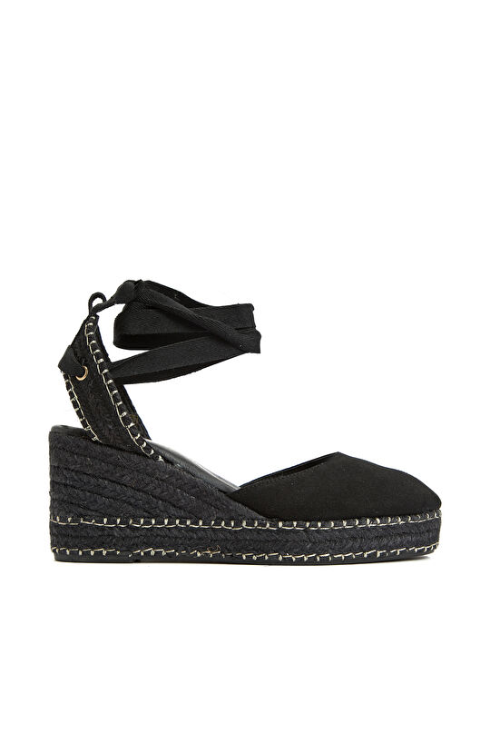 Siyah Kadın Süet Espadril