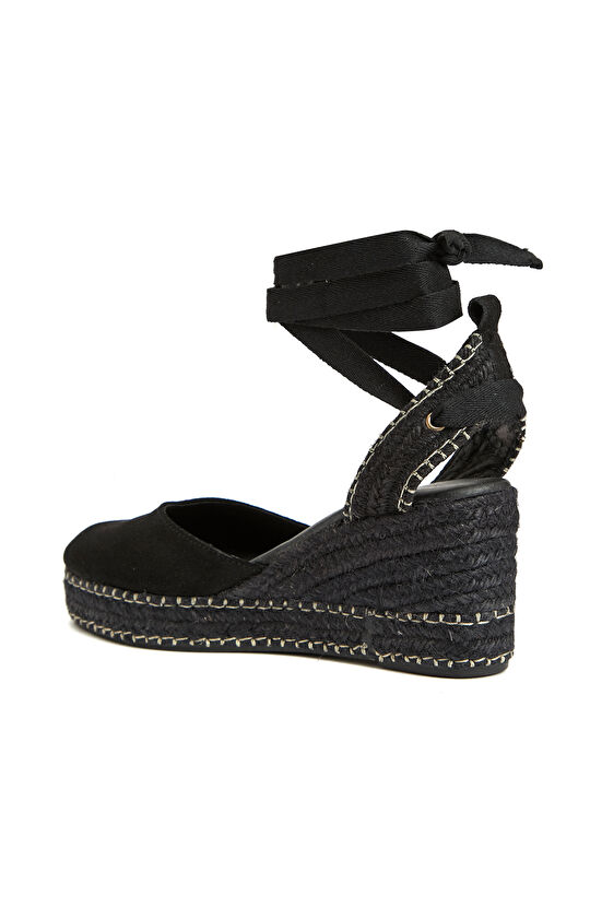 Siyah Kadın Süet Espadril