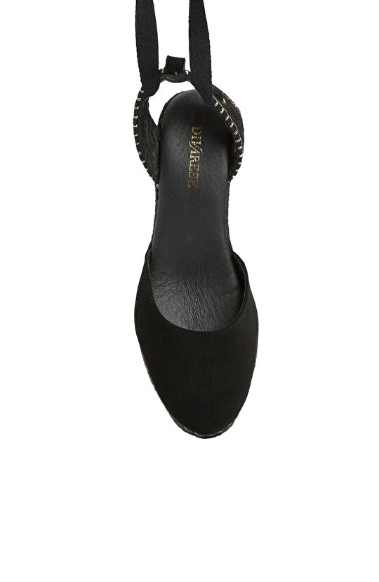 Siyah Kadın Süet Espadril
