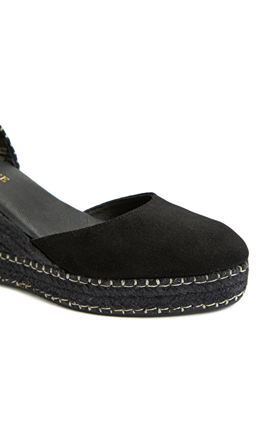 Siyah Kadın Süet Espadril