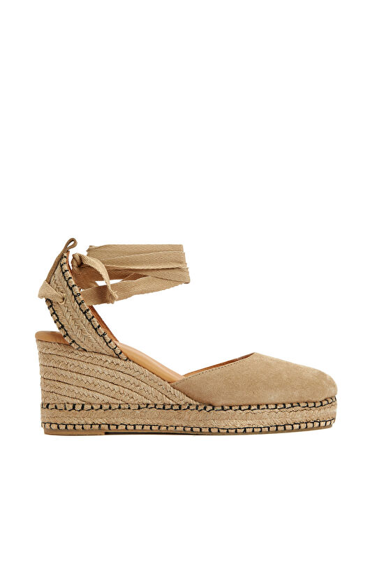 Bej Kadın Süet Espadril