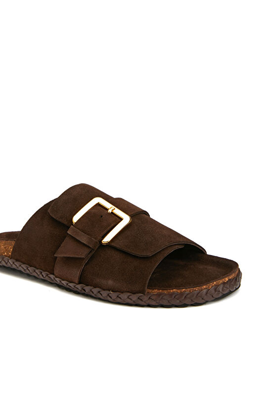 Acı Kahve Kadın Süet Terlik