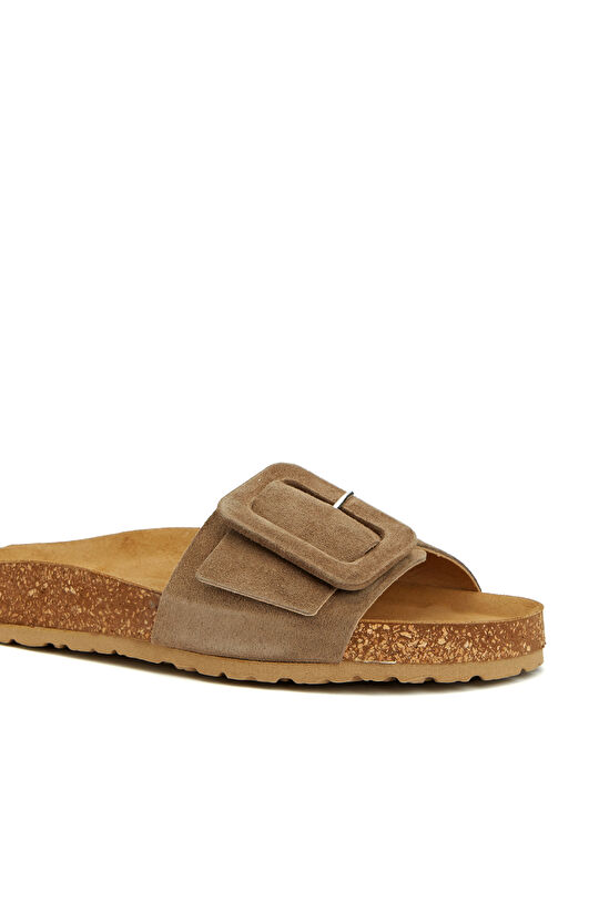 Vizon Kadın Deri Terlik