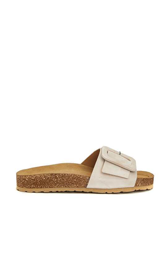 Pembe Kadın Deri Terlik