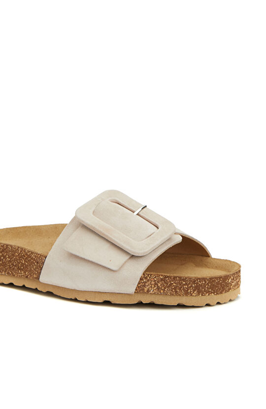 Pembe Kadın Deri Terlik