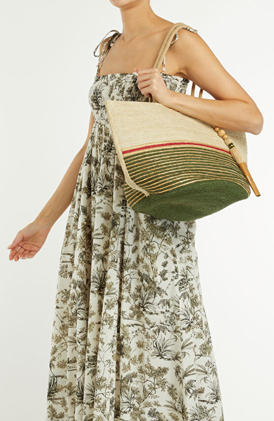 Bej Kadın Hasır Çanta