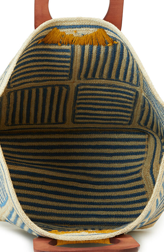 Mavi Kadın Hasır Çanta