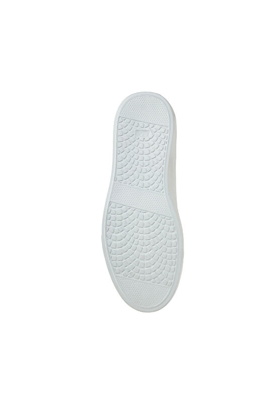Beyaz Yuvarlak Burun Erkek Deri Sneaker