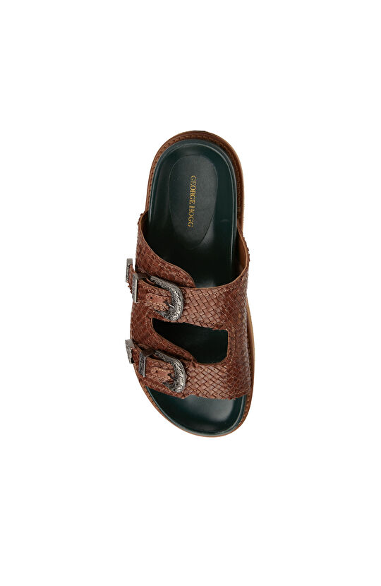 Tan Women's Leather Slippers
