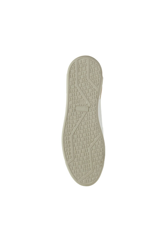 Beyaz Bağcıklı Erkek Deri Sneaker