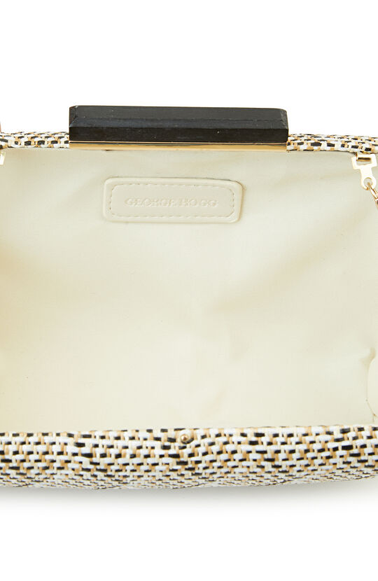 Siyah Bej Desenli Kadın Çanta