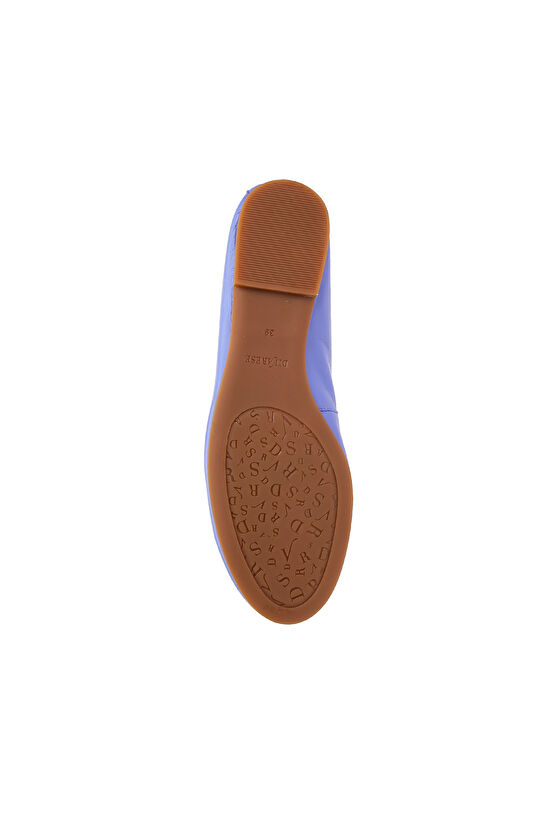 Mor Yumuşak Deri Kadın Babet