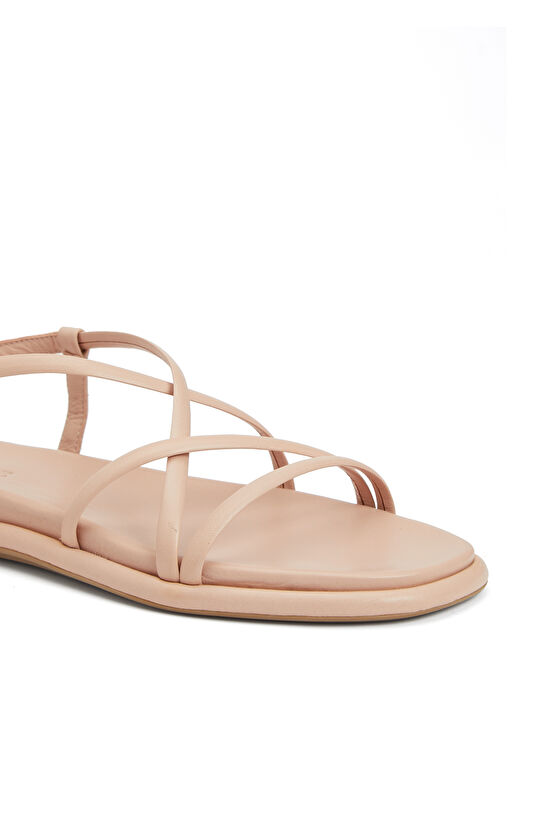 Açık Pembe Kadın Deri Sandalet