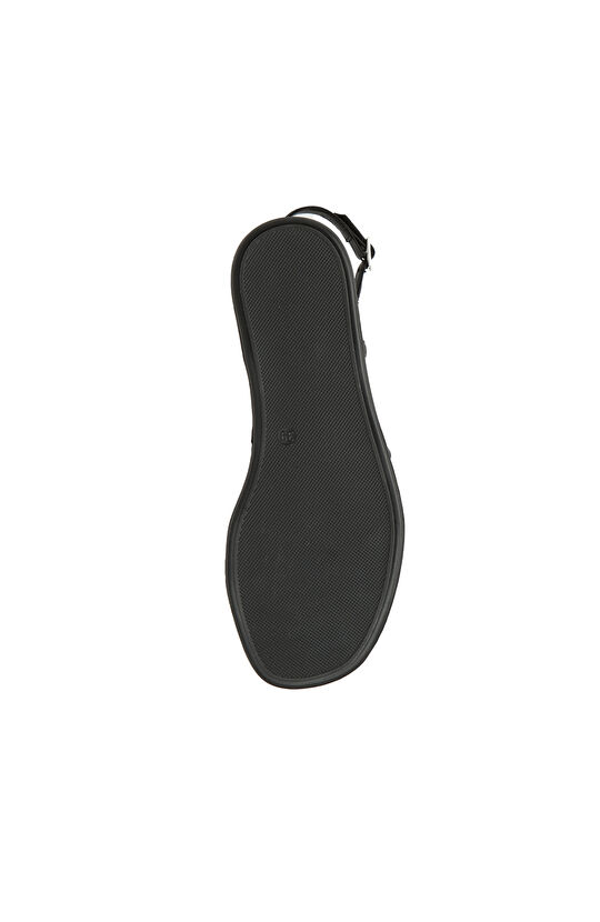 Siyah Kadın Deri Sandalet