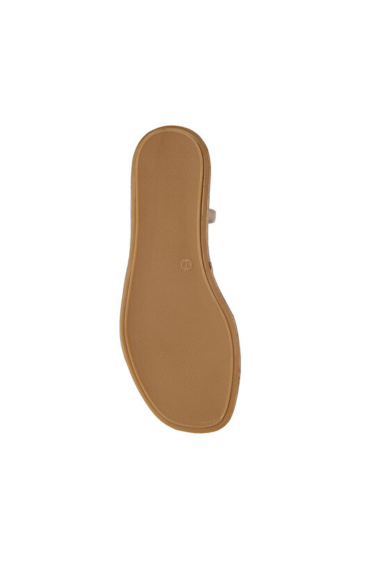 Bronz Kadın Deri Sandalet