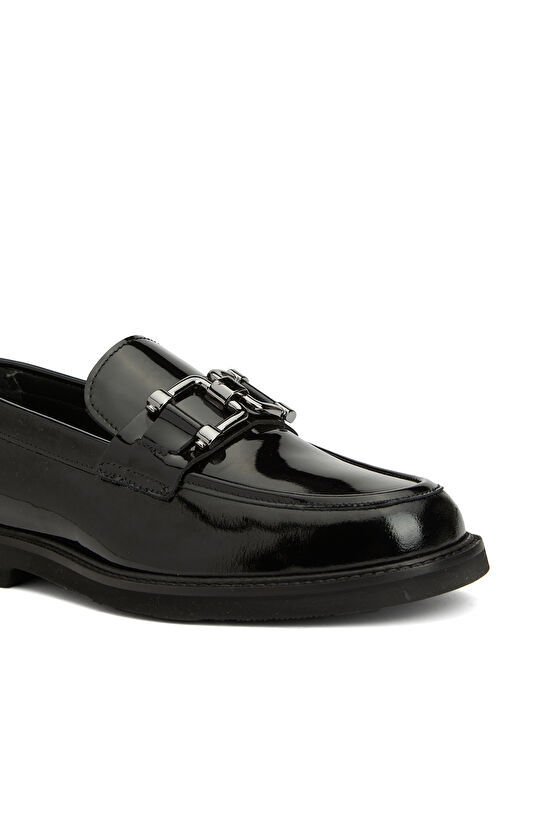 Siyah Kadın Rugan Loafer