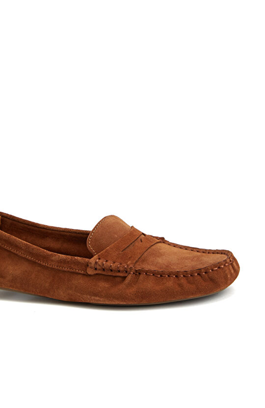 Taba Kadın Süet Loafer
