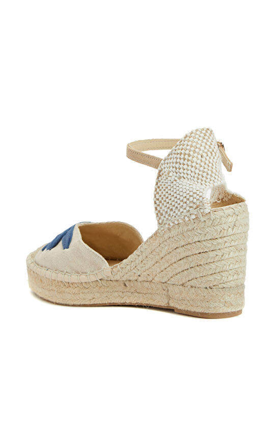Kırık Beyaz Mavi Kadın Espadril
