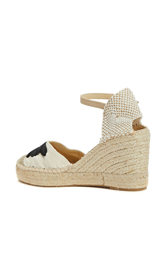 Siyah Kırık Beyaz Kadın Espadril