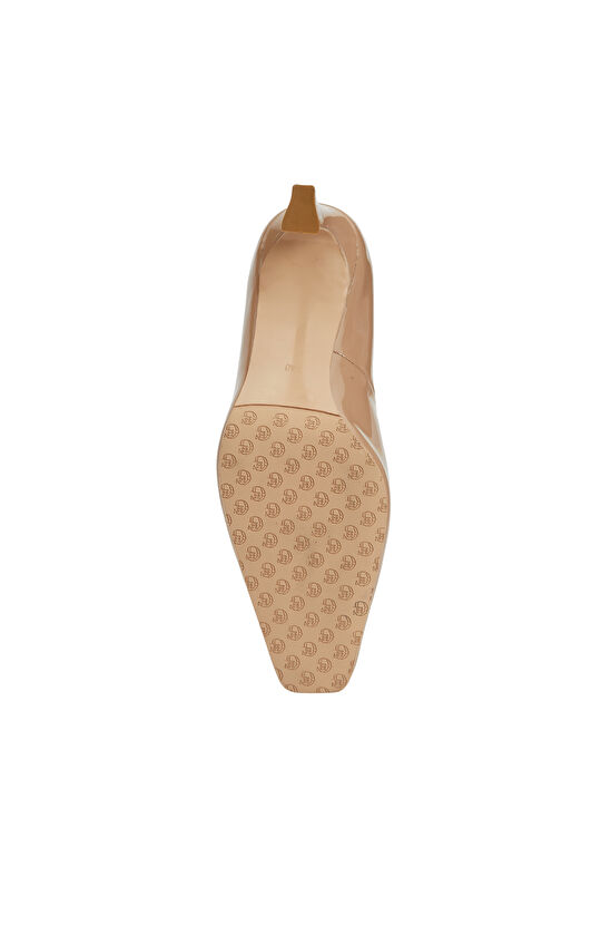 Nude Deri Topuklu Ayakkabı