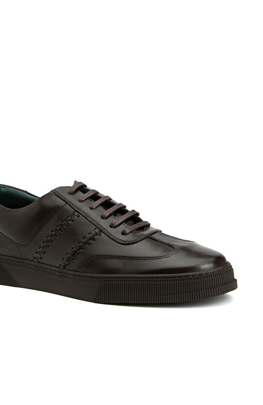 Kahverengi Erkek Deri Sneaker