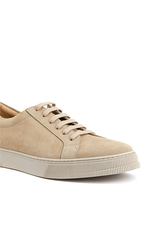 Bej Erkek Deri Sneaker