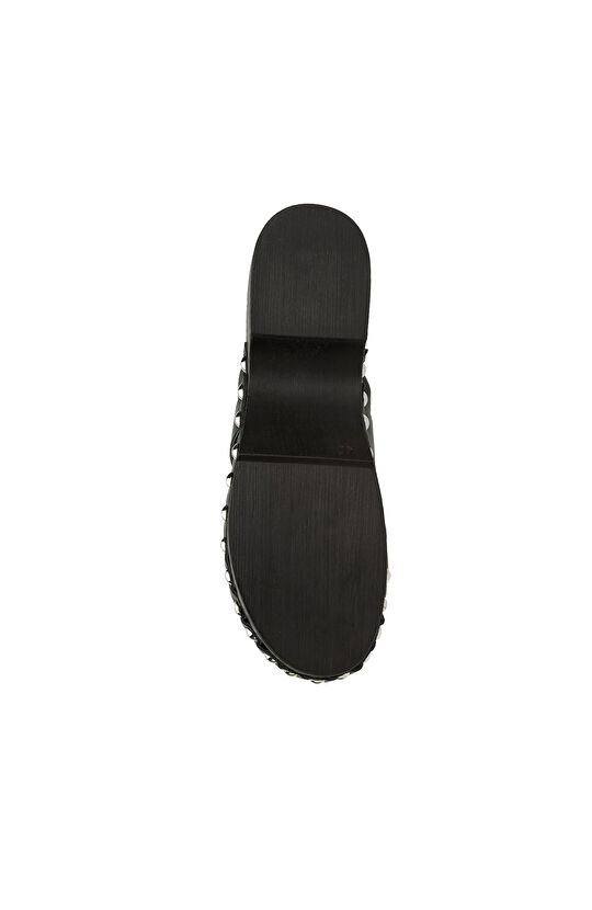 Siyah Kadın Deri Terlik