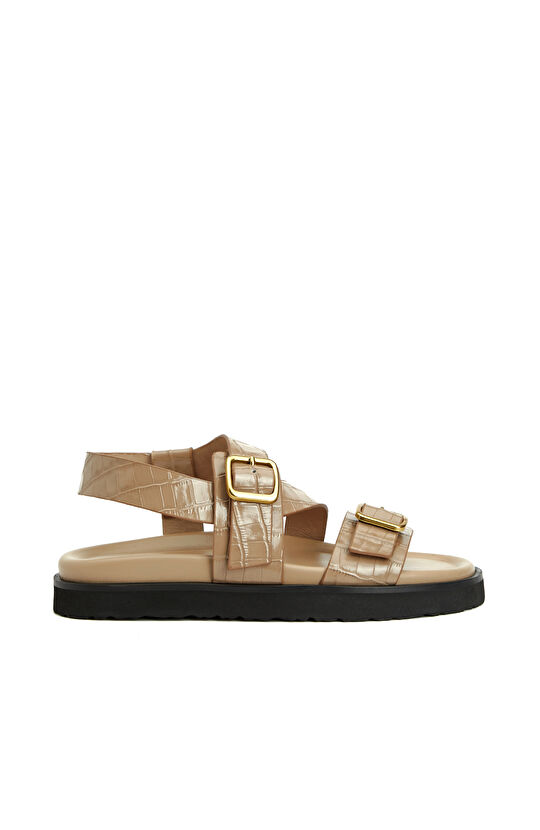 Vizon Kadın Deri Sandalet