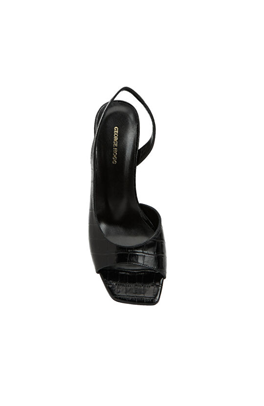 Siyah Kadın Deri Sandalet