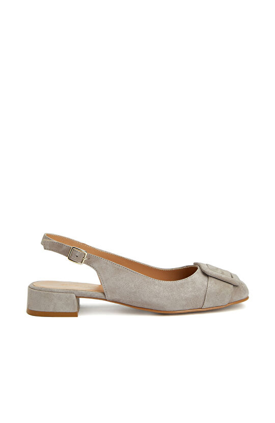 Gri Kadın Süet Babet