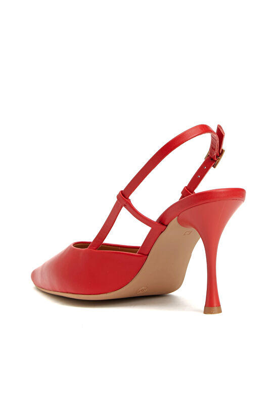 Kırmızı Deri Topuklu Ayakkabı