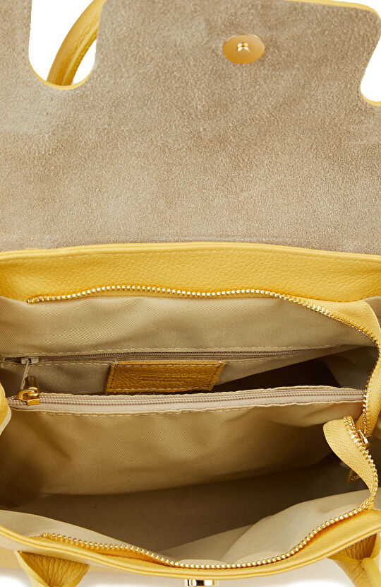 Sarı Kadın Deri Çanta