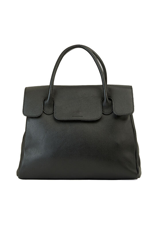 Siyah Kulplu Kadın Deri Çanta