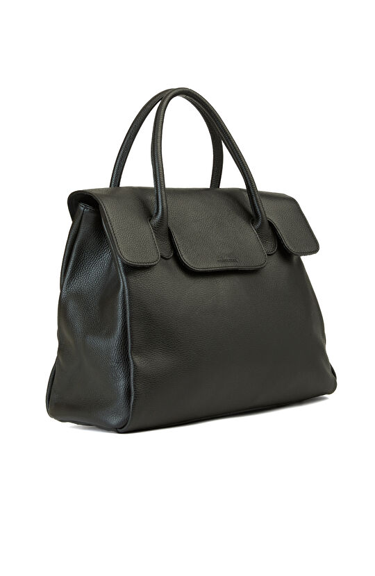 Siyah Kulplu Kadın Deri Çanta