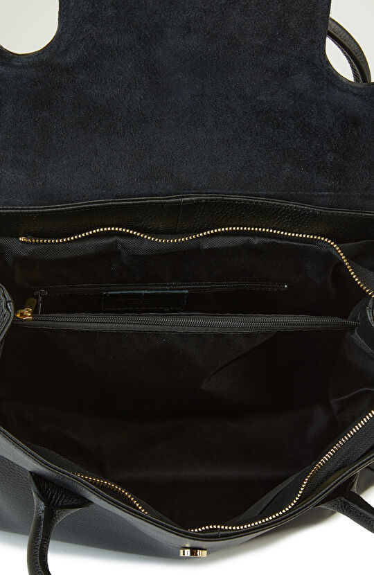 Siyah Kulplu Kadın Deri Çanta