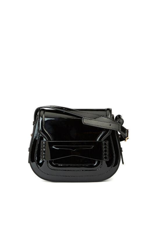 Siyah Kadın Deri Postacı Çantası